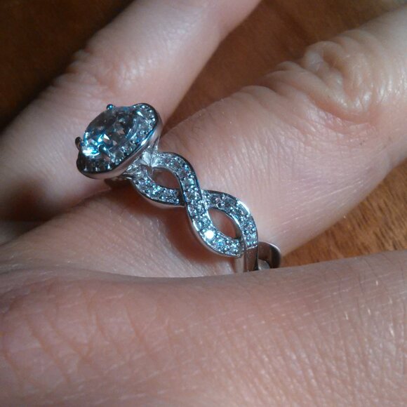 Simulated Diamond Sterling Silver Ring (Size 8) - Picture 10 of 14